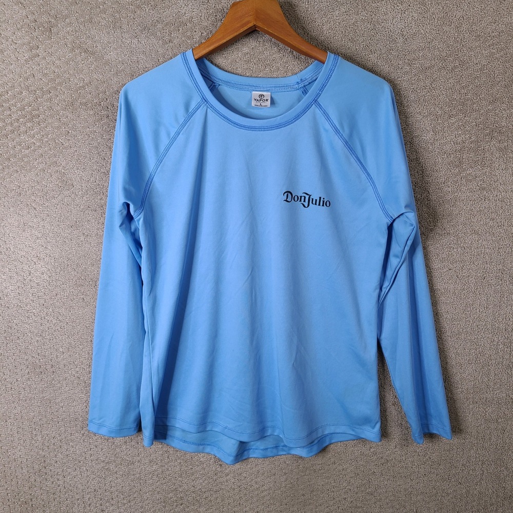 Vapor Apparel Don Julio Shirt Mens Size L Light Blue Long Sleeve Performance‎